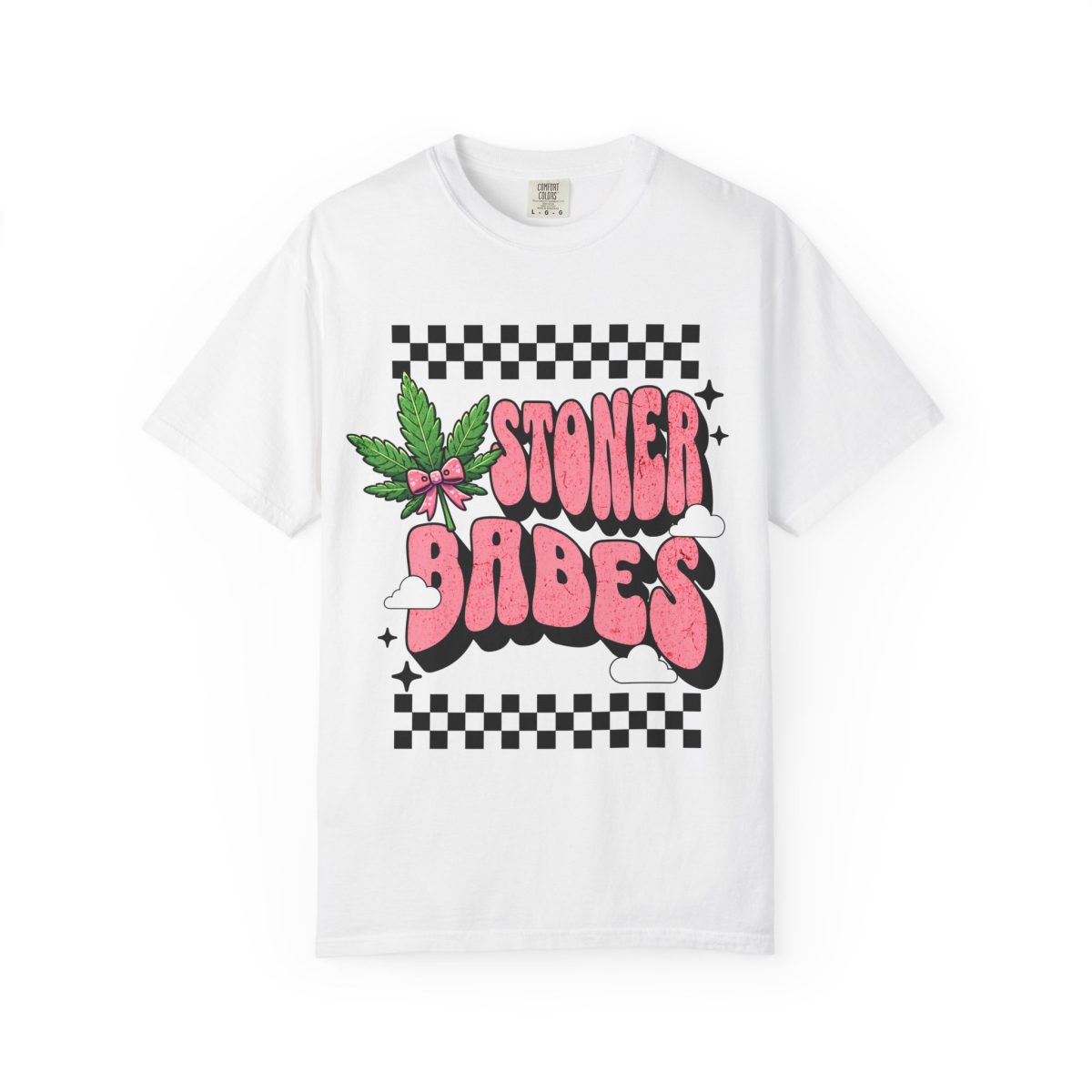 Stoner Babes™ Checkered Tee – Comfort Colors 1717 Graphic T-Shirt - 100% Cotton - Image 2